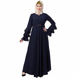 Umbrella abaya with bell sleeves- Navy Blue Umbrella abaya with bell sleeves- Navy Blue